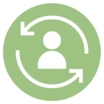 green icon with user with circular arrows