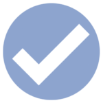 blue icon with check mark